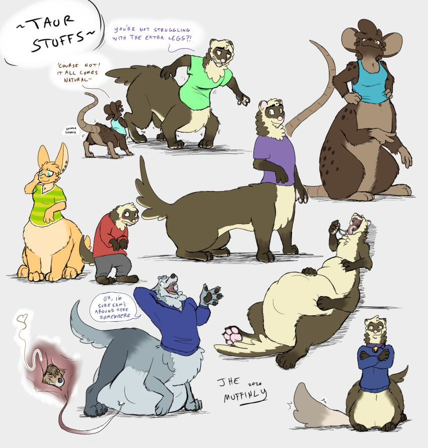 &lt;3 2020 anthro ashley_(themuffinly) belly big_belly big_butt big_tail blush bodily_fluids butt canid canine canis cervid domestic_ferret english_text hi_res jill_(themuffinly) josiah_(themuffinly) lagomorph leporid male mammal mouse mouth_shot muffin_(themuffinly) murid murine mustela mustelid musteline rabbit rodent saliva samuel_(themuffinly) smug taur text themuffinly tongue tongue_out vore wolf