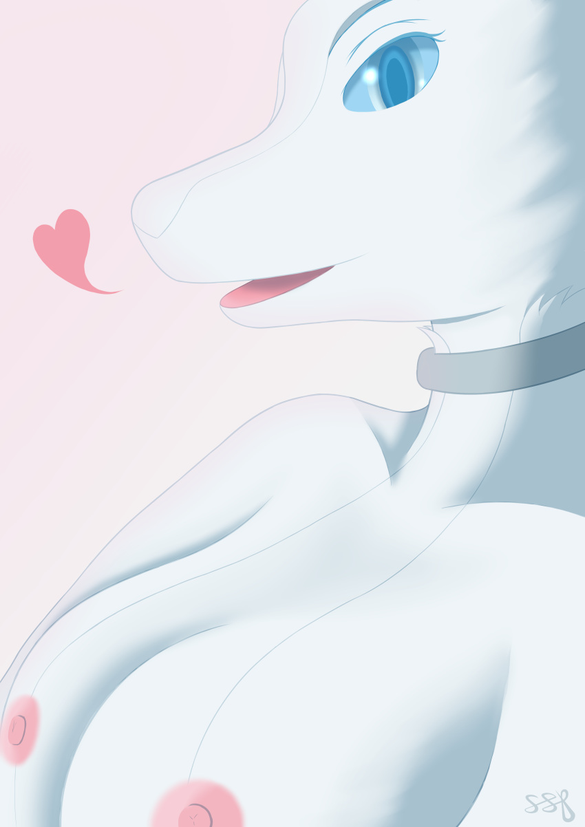 absurd_res anthro breasts commandg female hi_res legendary_pok&eacute;mon looking_at_viewer nintendo nipples pok&eacute;mon pok&eacute;mon_(species) reshiram simple_background smile solo video_games