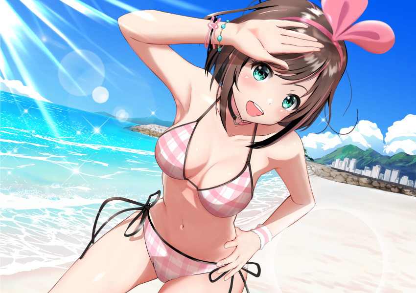 a.i._channel bikini cleavage gibun kizuna_ai swimsuits