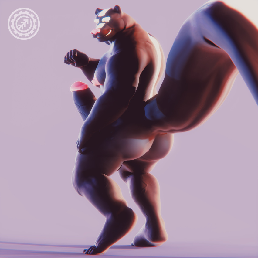 1:1 3d_(artwork) animal_humanoid anthro balls biceps big_balls big_butt big_penis blender_(software) butt digital_media_(artwork) erection feet genitals glans hi_res huge_balls huge_penis humanoid humanoid_feet humanoid_genitalia humanoid_penis logan looking_at_viewer male mammal mammal_humanoid mephitid mephitid_humanoid muscular muscular_anthro muscular_male n0rdbara nipples nude penis simple_background skunk skunk_humanoid skunk_tail solo