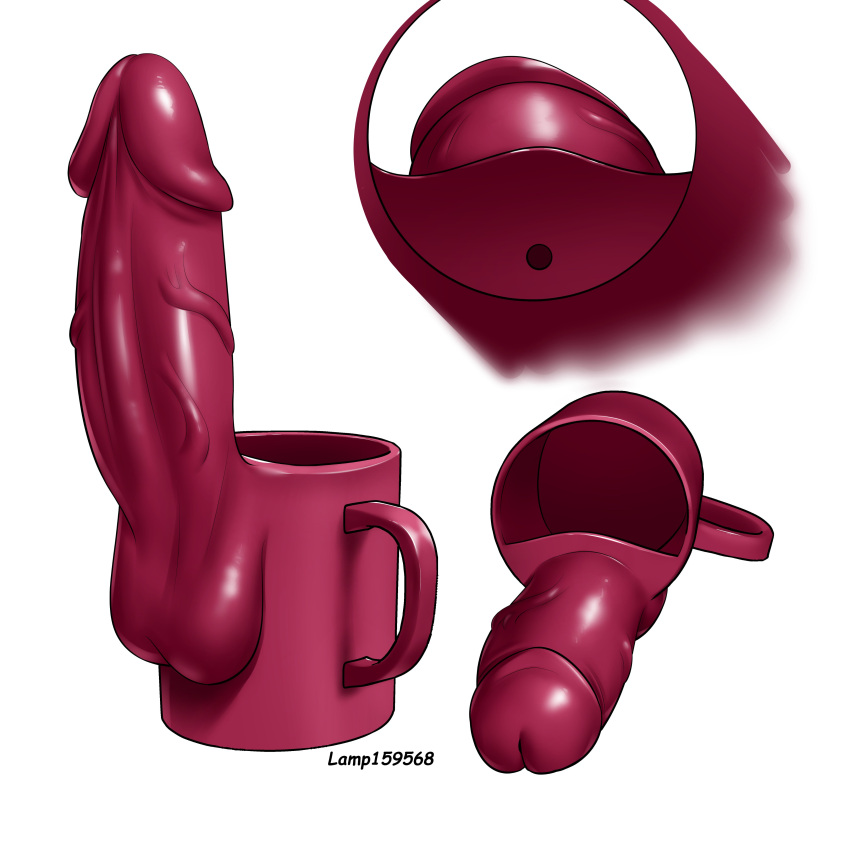 absurdres artist_name commentary cup dildo furui_o_(lamp159568) highres mug multiple_views no_humans original sex_toy still_life what