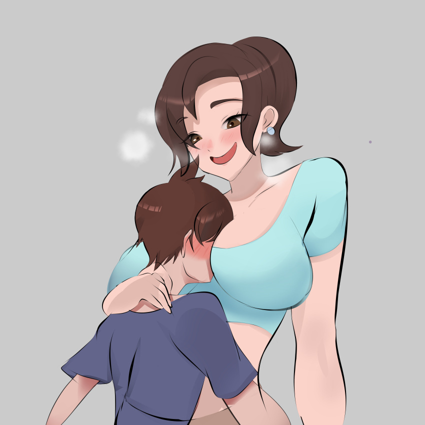absurdres age_difference breasts highres mature_female mother_and_son non-web_source onee-shota pokemon