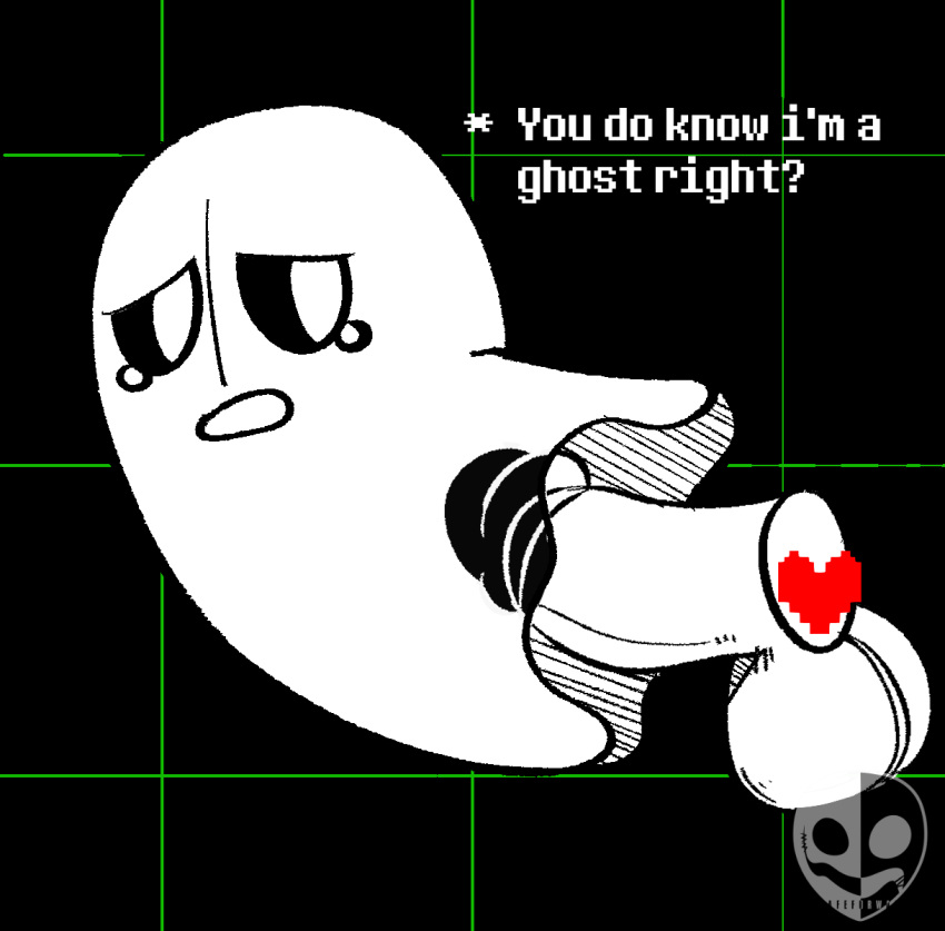 ambiguous_gender bodily_fluids boss_monster_(undertale) digital_media_(artwork) duo erection genital_fluids genitals ghost hi_res human male male/male mammal monster napstablook notsafeforwanking open_mouth penetration penile penis sex simple_background spirit text undertale undertale_(series) white_body