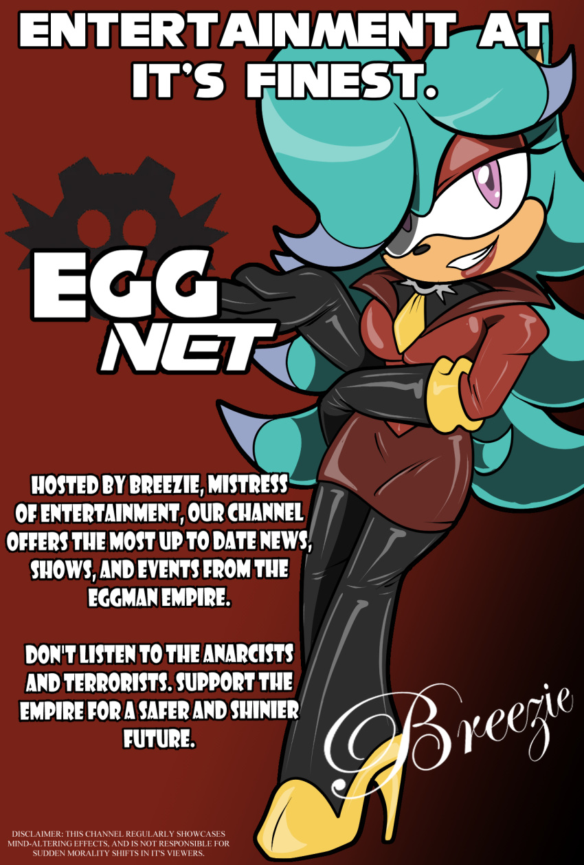 2024 anthro archie_comics armwear black_armwear black_clothing black_elbow_gloves black_gloves black_handwear black_latex black_legwear breasts breezie_the_hedgehog breezie_the_hedgehog_(archie) chaoscroc clothing dress eggman_empire eggman_logo elbow_gloves english_text eulipotyphlan eyelashes eyeshadow female footwear gloves green_hair hair handwear hedgehog hi_res high_heels latex latex_armwear latex_clothing latex_dress latex_elbow_gloves latex_gloves latex_handware latex_handwear latex_legwear legwear lipstick looking_at_viewer makeup mammal medium_breasts pink_eyes red_clothing red_dress red_eyeshadow red_lipstick sega simple_background solo sonic_the_hedgehog_(archie) sonic_the_hedgehog_(comics) sonic_the_hedgehog_(series) standing text