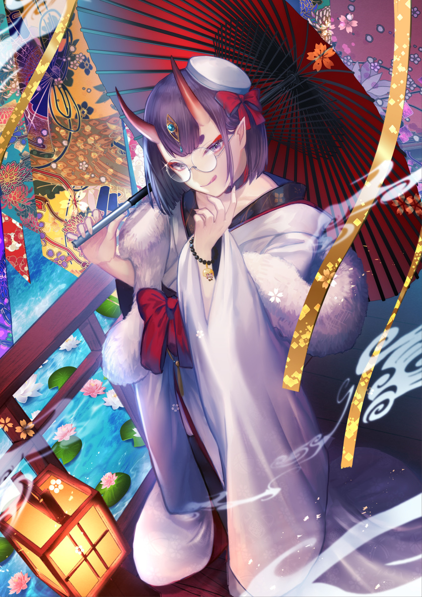 fate/grand_order japanese_clothes megane shuten_douji_(fate/grand_order) umbrella yui_(kawalcjil4)