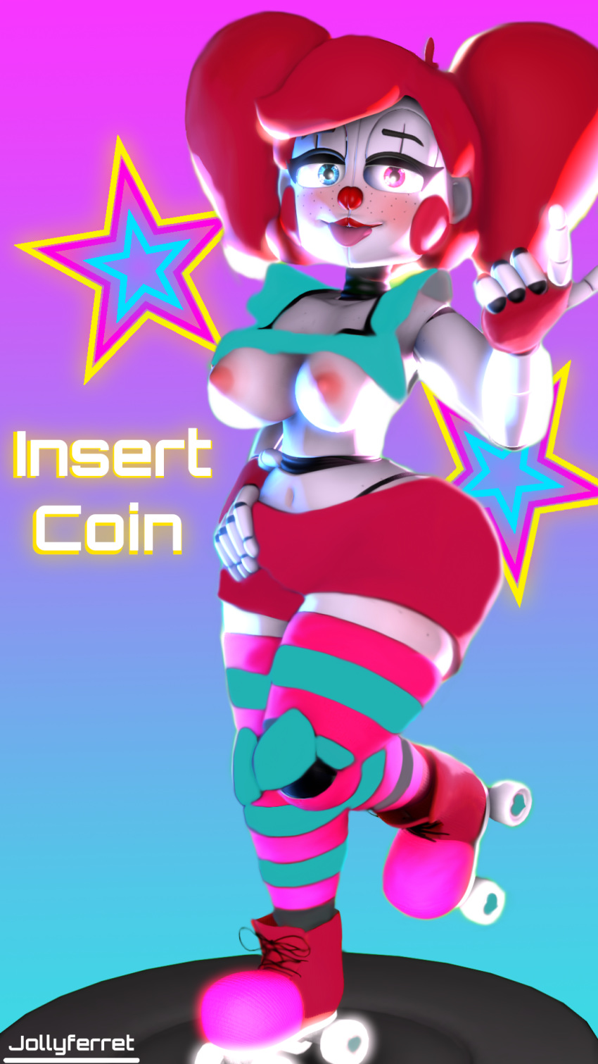3d_(artwork) 80's_theme 9:16 animatronic arcade baby_(fnafsl) big_breasts blue_eyes bottomwear breasts butt circus_baby_(fnaf) clothing digital_media_(artwork) english_text female five_nights_at_freddy's glowing glowing_eyes hair hi_res hotpants huge_breasts humanoid jollyferret leggings legwear machine neon photoshop pink_eyes pink_hair robot robot_humanoid rollerskates shorts sister_location solo source_filmmaker stockings teasing text thick_thighs thong tongue tongue_out underwear video_games