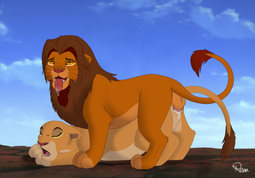 absurd_res bodily_fluids cum daughter disney father father_and_child father_and_daughter felid feline female feral genital_fluids genitals hi_res incest_(lore) kiara lion male male/female mammal pantherine parent parent_and_child penetration penis simba the_lion_king thereaven