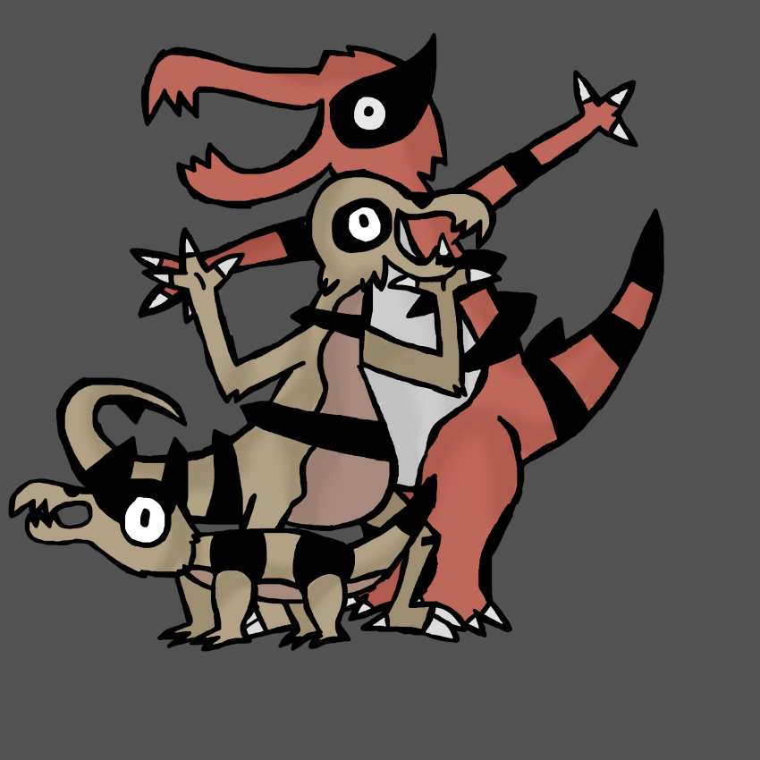 1:1 absurd_res ambiguous_gender anthro crocodile crocodilian crocodylid feral group gurumi hi_res intersex intersex/intersex krokorok krookodile nintendo not_furry pok&eacute;mon pok&eacute;mon_(species) reptile sandile scalie video_games