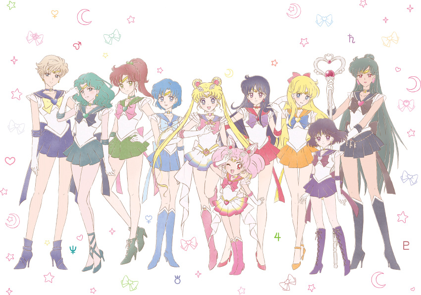 aino_minako chibiusa heels hino_rei kaiou_michiru kino_makoto meiou_setsuna mizuno_ami sailor_moon tagme tenou_haruka tomoe_hotaru tsukino_usagi weapon