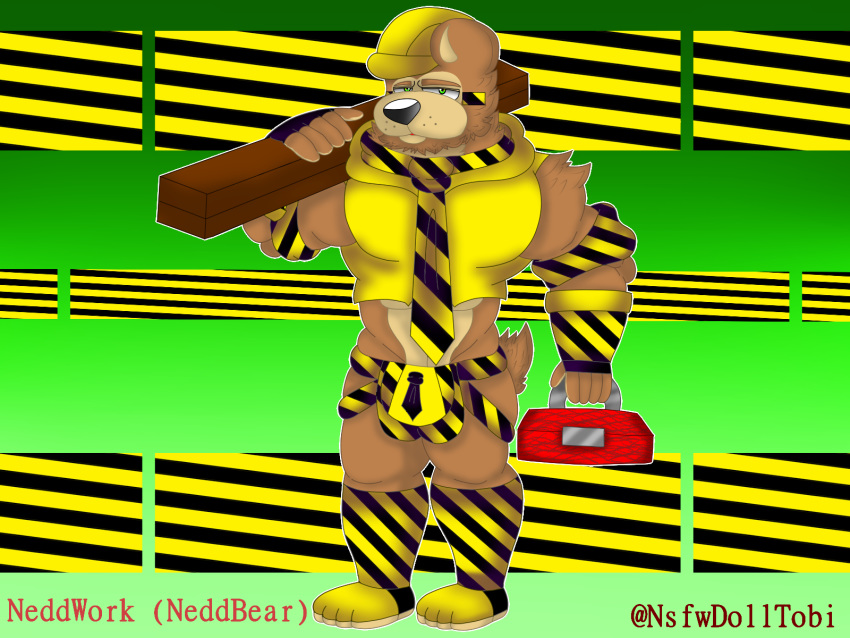 4:3 barazoku construction_worker fnaf_bare_club_(version) hi_res lusttobi male mammal nedd_bear_(fnaf) nerd_bear solo ursid worker