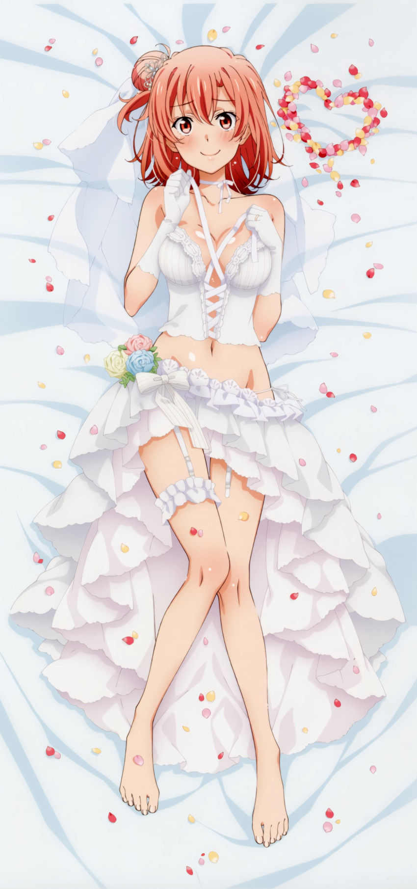 dakimakura dress feet garter wedding_dress yahari_ore_no_seishun_lovecome_wa_machigatteiru. yuigahama_yui