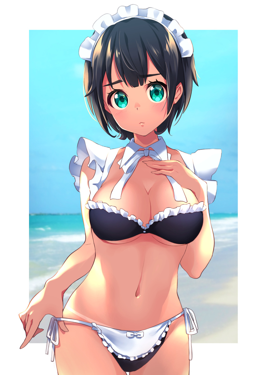 bikini cleavage eriko maid swimsuits tan_lines