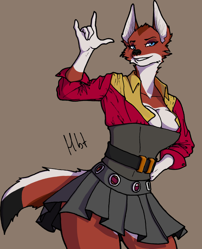 2021 absurd_res anthro belt big_breasts blue_eyes breasts canid canine canis clothing digital_media_(artwork) ethiopian_wolf eyeshadow fan_character female haibet half-closed_eyes hi_res invalid_tag jackal lashes makeup mammal narrowed_eyes portrait shkurka skirts solo thick_thighs wolf