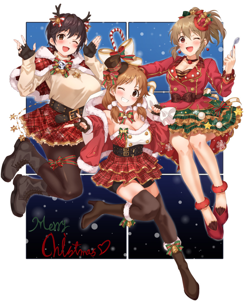 christmas hori_yuko katagiri_sanae oikawa_shizuku sirurabbit the_idolm@ster the_idolm@ster_cinderella_girls