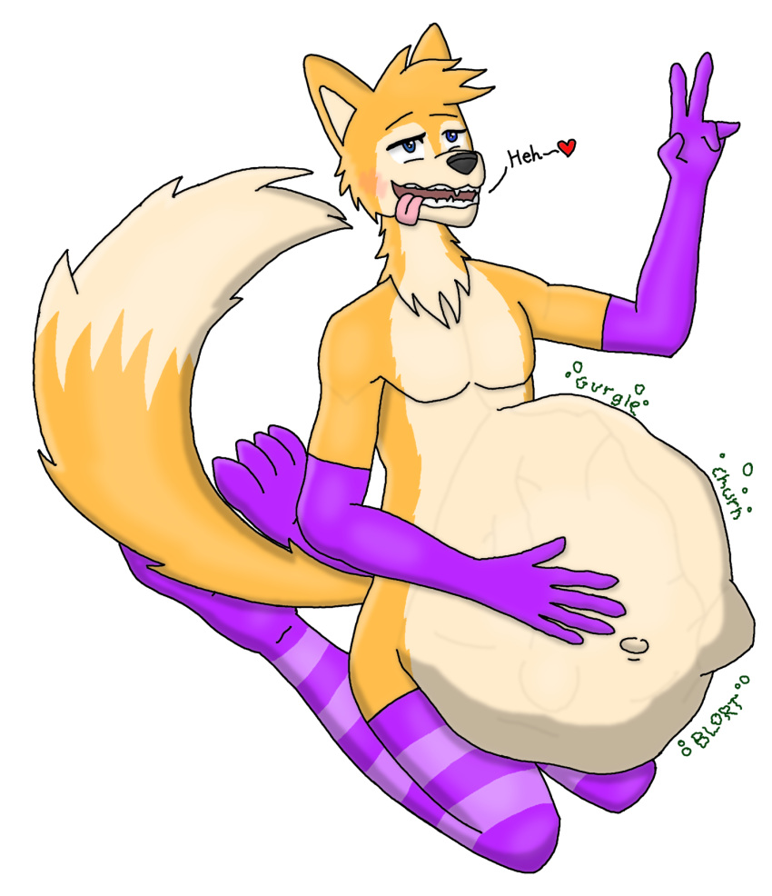 alpha_channel anthro belly canid canine clothing femboy_fox fox hi_res legwear male mammal navel samfox thigh_highs vore