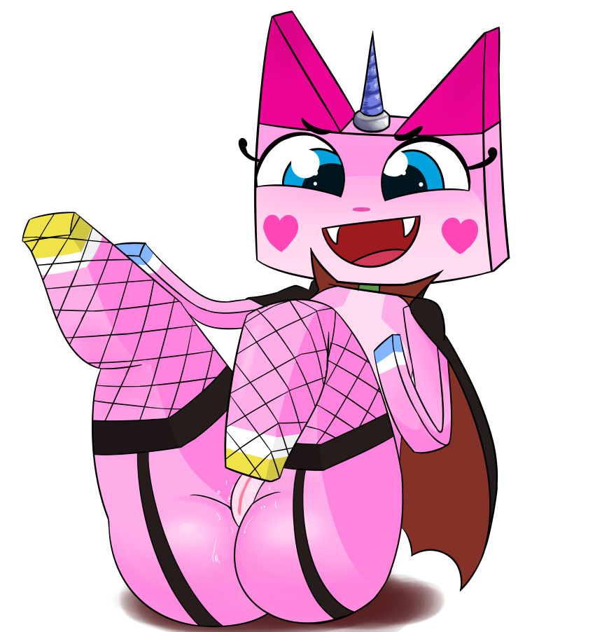 absurd_res anthro clothing costume domestic_cat felid feline felis female feral fishnet fishnet_legwear foxart950 genitals hi_res lego legwear mammal princess_unikitty pussy solo the_lego_movie unikitty vampire_costume