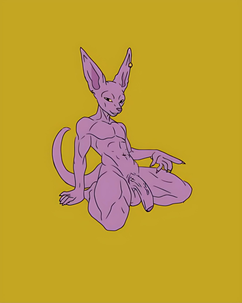 animal_humanoid athletic beerus big_penis cat_humanoid domestic_cat dragon_ball dragon_ball_super ear_piercing felid felid_humanoid feline feline_humanoid felis foreskin genitals hairless hairless_cat hi_res humanoid humanoid_genitalia humanoid_penis male mammal mammal_humanoid penis piercing purple_body sitting solo tbagbtw