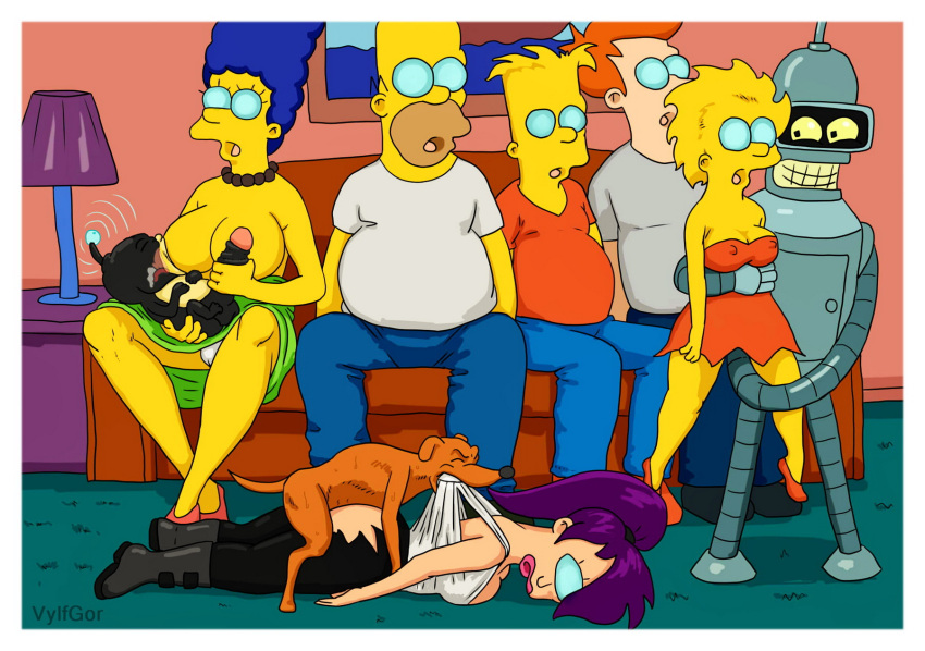 alien balls bart_simpson bender_bending_rodr&iacute;guez bestiality big_breasts big_penis bodily_fluids breastfeeding breasts canid canine clothing comedy_central crossover cyclops erection female female_on_feral female_penetrated feral feral_penetrating futurama genitals group hair handjob hi_res homer_simpson human human_on_feral humanoid hypnosis interspecies lisa_simpson machine male male/female male_penetrating male_penetrating_female mammal marge_simpson mind_control nibbler nibblonian open_mouth penetration penile penis philip_j._fry ponytail purple_hair robot santa's_little_helper sex signature the_simpsons tongue turanga_leela vylfgor