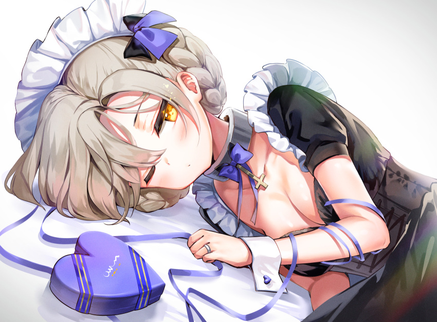 azur_lane cleavage kiyosato0928 maid sheffield_(azur_lane) valentine