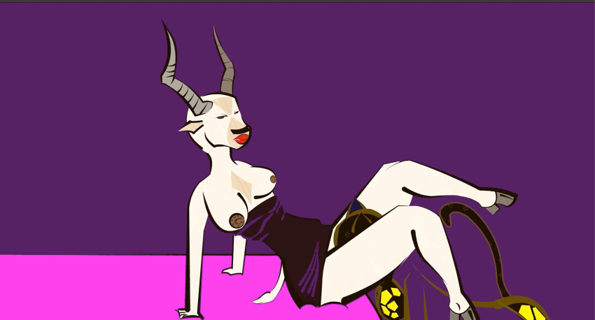 addax animated antelope anthro areola bed big_breasts black_body black_fur bovid breasts clothing cunnilingus felid female female/female fur furniture grazing_antelope hayz_black hi_res hooves horn leopard lips lipstick loop makeup mammal nipples on_bed oral pantherine sex simple_background vaginal white_body white_fur