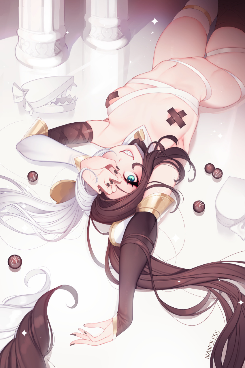 areola bandages garter jinx league_of_legends naked_ribbon nanoless pasties thighhighs