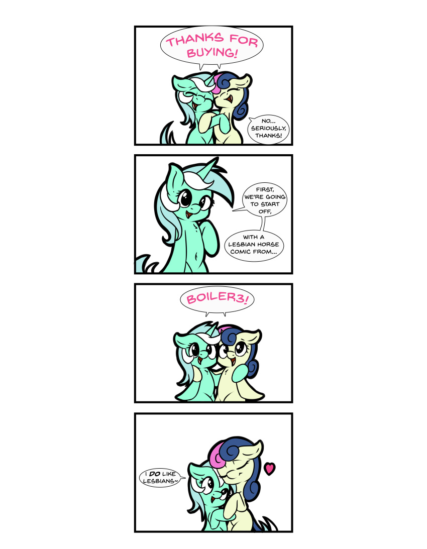 &lt;3 absurd_res bonbon_(mlp) comic dialogue duo english_text equid equine fearingfun female female/female feral friendship_is_magic green_body hasbro hi_res horn lyra_heartstrings_(mlp) mammal my_little_pony simple_background text unicorn white_background