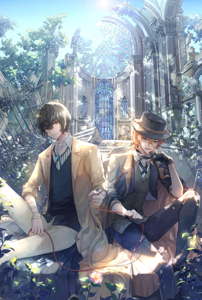 bungou_stray_dogs dazai_osamu luli2762 male nakahara_chuuya uniform