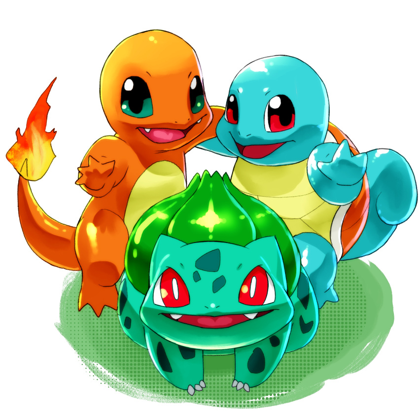 2018 ambiguous_gender bulbasaur charmander fire green_eyes group hi_res looking_at_viewer nintendo open_mouth pok&eacute;mon pok&eacute;mon_(species) red_eyes shell squirtle tongue video_games zigrock001