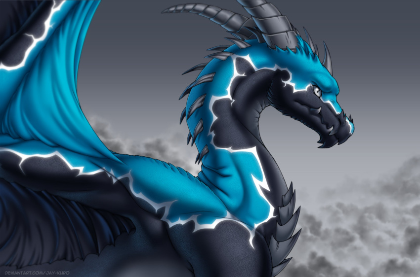 2021 ambiguous_gender claws day detailed_background digital_media_(artwork) dragon feral hi_res horn jay-kuro membrane_(anatomy) membranous_wings outside scales scalie sky solo spines western_dragon wings
