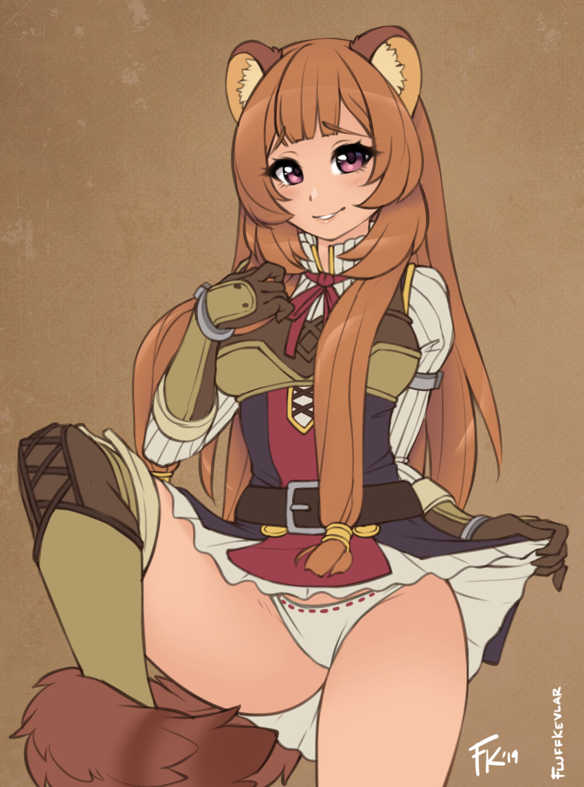 animal_ears dress fluff-kevlar pantsu raphtalia skirt_lift tail tate_no_yuusha_no_nariagari thighhighs