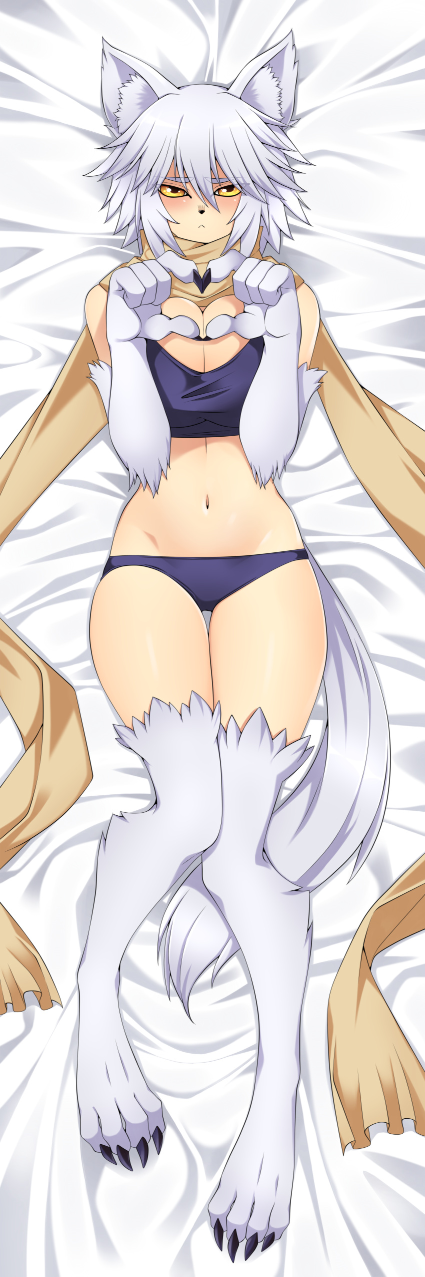 12_beast animal_ears dakimakura freki lindaroze monster_girl pantsu tail