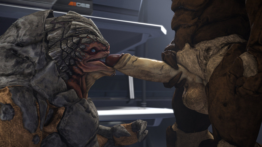 3d_(artwork) absurd_res alien balls cheap-wazoo digital_media_(artwork) duo fellatio foreskin genitals grunt_(mass_effect) hi_res holding_penis humanoid_genitalia humanoid_penis krogan licking looking_at_another looking_at_partner male male/male mass_effect multi_balls multi_genitalia muscular muscular_male nude open_mouth oral penile penis penis_lick retracted_foreskin rooking sex solo_focus source_filmmaker tongue tongue_out uncut video_games