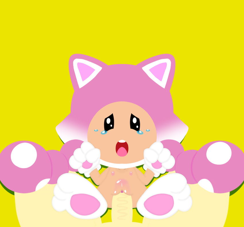 cat_costume clothing costume erection female fungus genitals hi_res humanoid male male/female mario_bros mushroom nintendo not_furry nude penetration penis pussy sex simple_background solo thunderfap toad_(mario) toadette vaginal vaginal_penetration video_games
