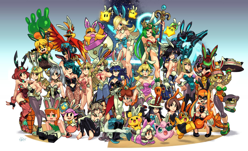 6+girls adapted_costume alex_(minecraft) alex_ahad animal_crossing animal_ears arm_cannon arms_(game) ass back_tattoo backless_leotard balancing balloon banjo-kazooie bayonetta bayonetta_(character) bayonetta_2 beak bent_over bird blonde_hair blue_eyes book bowl breasts brown_hair bunny_ears bunny_tail byleth_(fire_emblem) byleth_(fire_emblem)_(female) cleavage clothed_pokemon commentary corrin_(fire_emblem) corrin_(fire_emblem)_(female) cosplay_pikachu dark_samus dual_persona english_commentary everyone fake_animal_ears fake_tail falchion_(fire_emblem) feet fire_emblem fire_emblem:_three_houses fire_emblem_awakening fire_emblem_fates fire_emblem_heroes food gen_1_pokemon gen_2_pokemon glasses glowing gun hat helmet high_heels highres ice_climber inkling isabelle_(animal_crossing) jigglypuff kazooie_(banjo-kazooie) kid_icarus kid_icarus_uprising leaf_(pokemon) leaning_forward leotard levin_sword long_hair looking_at_viewer lucina_(fire_emblem) luma_(mario) mario_(series) mask metroid metroid_(creature) metroid_prime mii_(nintendo) mii_gunner mii_gunner_(smash_ultimate) min_min_(arms) minecraft multiple_girls mythra_(xenoblade) nana_(ice_climber) noodles palutena pantyhose pichu pikachu pikachu_libre playboy_bunny pokemon pokemon_(creature) pokemon_(game) pokemon_frlg polygonal princess_daisy princess_peach princess_zelda pyra_(xenoblade) ramen revision robin_(fire_emblem) robin_(fire_emblem)_(female) rosalina samus_aran sheik short_hair slosher_(splatoon) smile spiky-eared_pichu splatoon_(series) staff strapless strapless_leotard super_mario_bros. super_mario_galaxy super_smash_bros. sword sword_of_the_creator tail tattoo the_legend_of_zelda the_legend_of_zelda:_a_link_between_worlds the_legend_of_zelda:_a_link_to_the_past the_legend_of_zelda:_ocarina_of_time thighhighs toeless_legwear toes turban varia_suit villager_(animal_crossing) weapon wendy_o._koopa wii_fit wii_fit_trainer xenoblade_chronicles_(series) xenoblade_chronicles_2