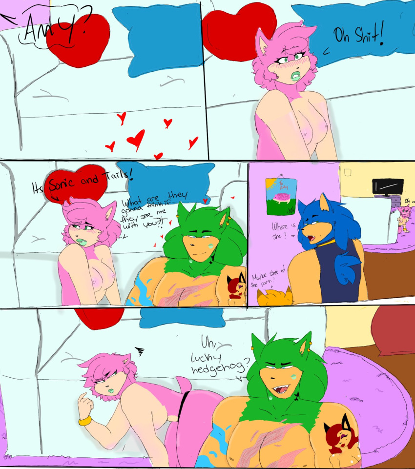 amy_rose anthro archie_comics bluberrynsfw breasts comic dialogue duo english_text female hi_res male male/female scourge_the_hedgehog sonic_the_hedgehog sonic_the_hedgehog_(archie) sonic_the_hedgehog_(comics) sonic_the_hedgehog_(series) tattoo text the_road_to_el_dorado