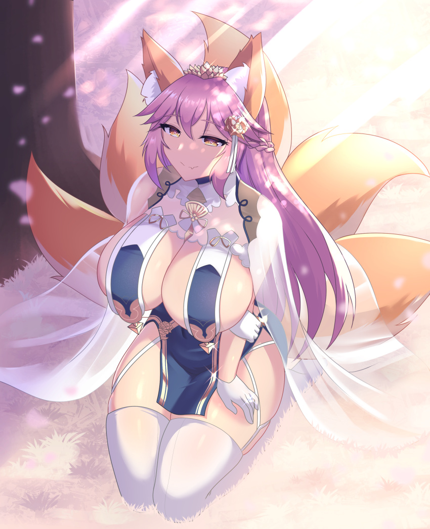 azur_lane cosplay fate/grand_order jifuwabe sirius_(azur_lane) tagme tamamo_no_mae thighhighs