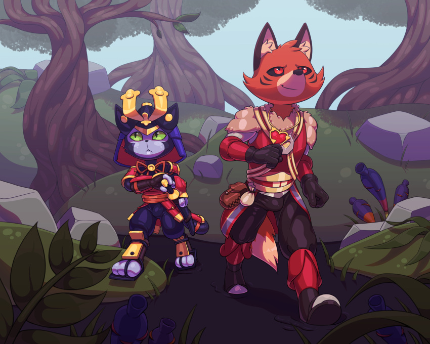 absurd_res adventurer anachronia_(runescape) animal_humanoid armor canid canid_humanoid canine canine_humanoid clothing fantasy felix_(runescape) forest fox fox_humanoid gloves handwear hi_res humanoid jungle katana latex latex_clothing latex_creature latex_gloves latex_handwear latex_legwear legwear living_latex mammal mammal_humanoid melee_weapon pendant picaipii plant prehistoric rubber_boots runescape samurai samurai_armor swamp sword tar the_chao5_(starfoth) tree warrior weapon