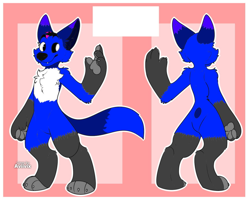 anthro bisexual blue border canid canine female fox invalid_tag male mammal skykingmc skythefox solo white_border