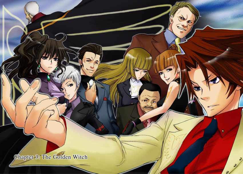 business_suit natsumi_kei umineko_no_naku_koro_ni ushiromiya_battler ushiromiya_eva ushiromiya_hideyoshi ushiromiya_kinzo ushiromiya_krauss ushiromiya_kyrie ushiromiya_natsuhi ushiromiya_rosa