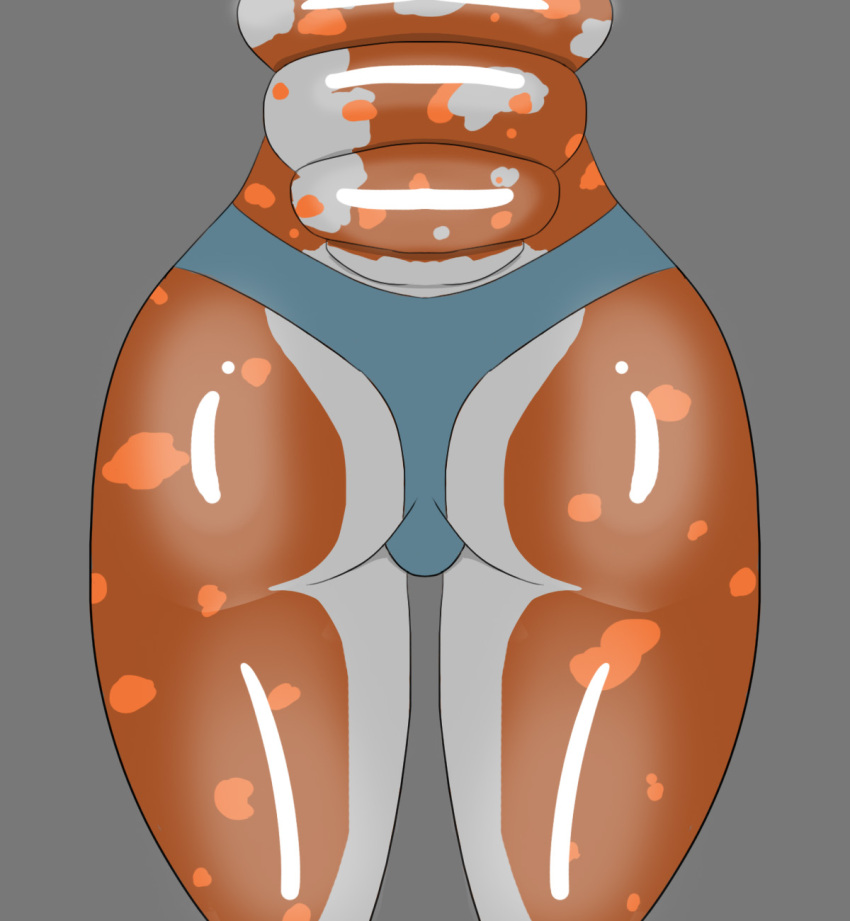alicethedeer anthro blue_clothing blue_panties blue_underwear butt clothed clothing female fully_shaded gecko hi_res lizard orange_body orange_pattern orange_skin panties reptile scalie simple_background solo striped_body stripes thick_butt thick_tail thick_thighs underwear white_body white_skin