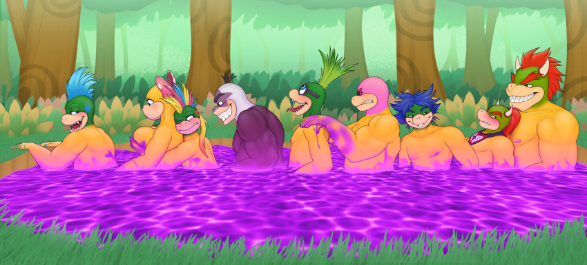 absurd_res accessory anthro blush bowser_jr. breast_grab breasts clothing eyewear family father father_and_child father_and_son father_penetrating_son female forest from_behind_position glasses goo_(disambiguation) grass group group_sex hair hair_accessory hair_bow hair_ribbon hand_on_breast hi_res iggy_koopa implied_incest implied_penis incest_(lore) intersex intersex/male koopa koopaling lake larry_koopa lemmy_koopa ludwig_von_koopa male male/male mario_bros morton_koopa_jr. muscular muscular_anthro muscular_male nintendo nipples nude open_mouth parent parent_and_child plant ribbons roy_koopa scalie sex shoulder_grab size_difference slime smile son sunglasses teeth timidwithapen tongue tree video_games wendy_o._koopa