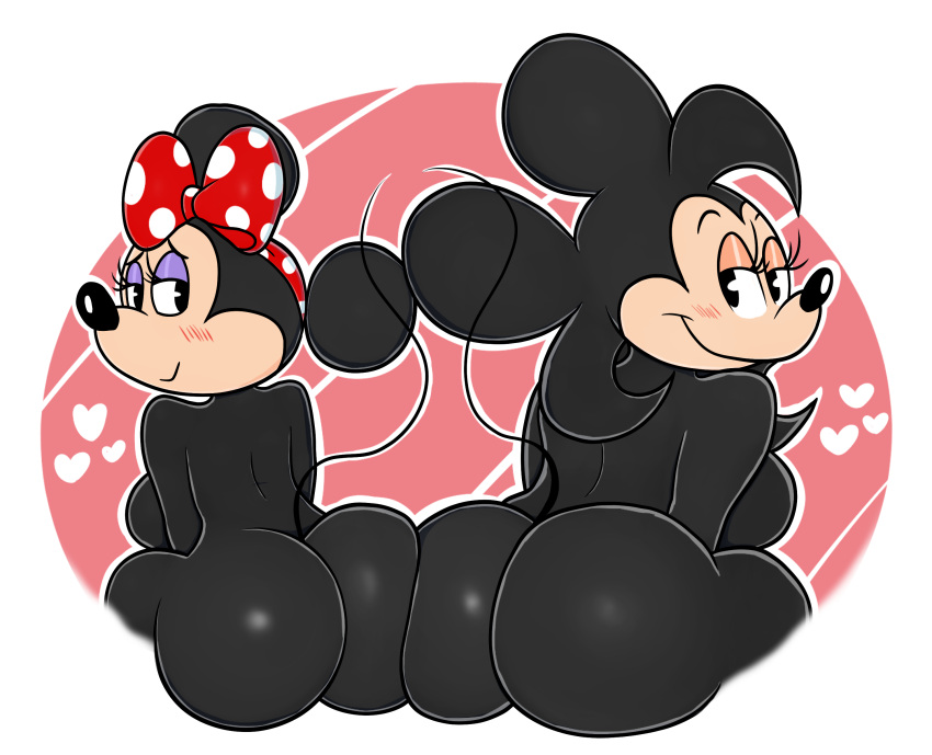 absurd_res amelia_fieldmouse anthro ass_to_ass big_butt black_body blackmore breasts butt disney duo female hi_res mammal minnie_mouse mouse murid murine nude rear_view rodent