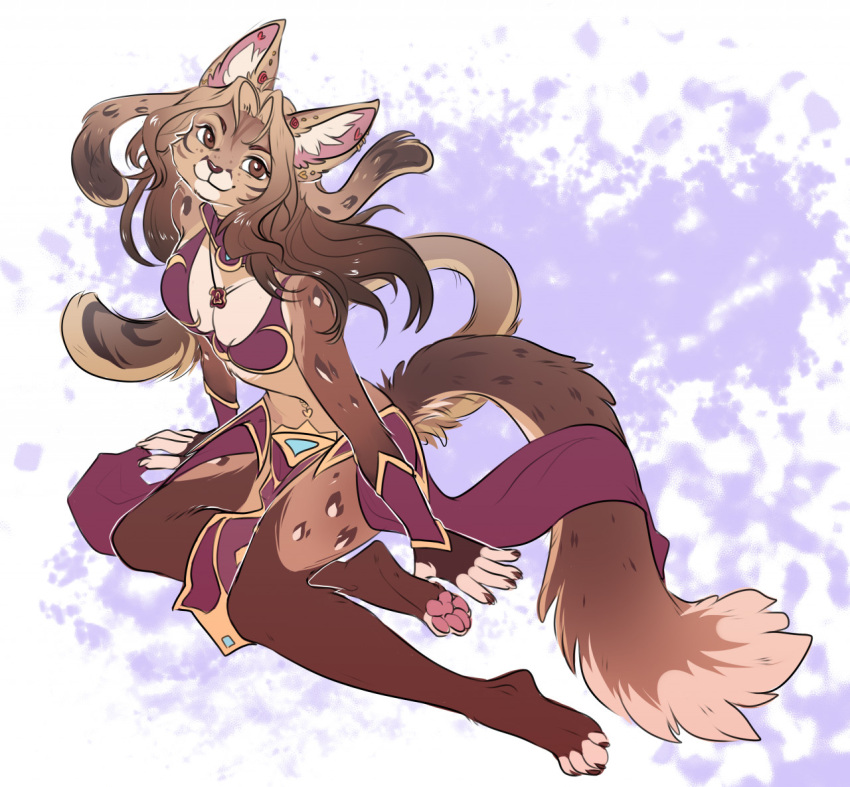 2021 anthro breasts brown_body brown_fur brown_hair clothed clothing digital_media_(artwork) felid feline female fur gimka hair mammal solo