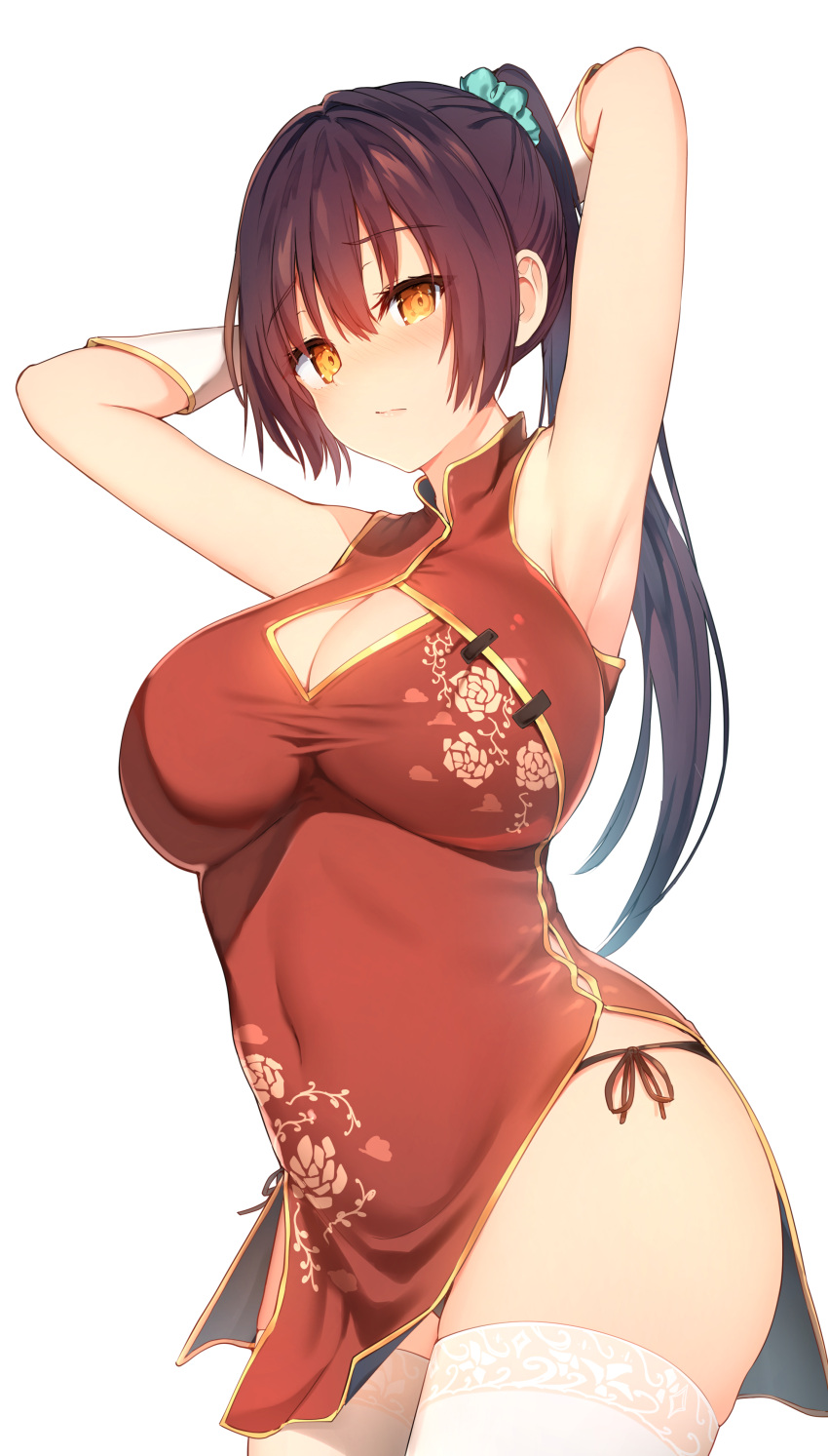 chinadress cleavage pantsu string_panties sune_(mugendai) thighhighs