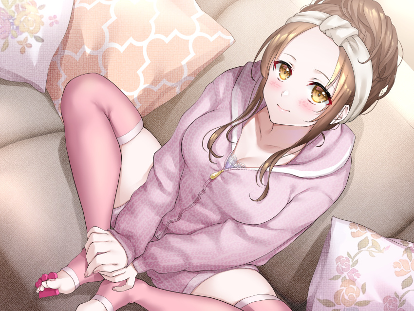 cleavage hikaru_(gevp7588) pajama tagme thighhighs