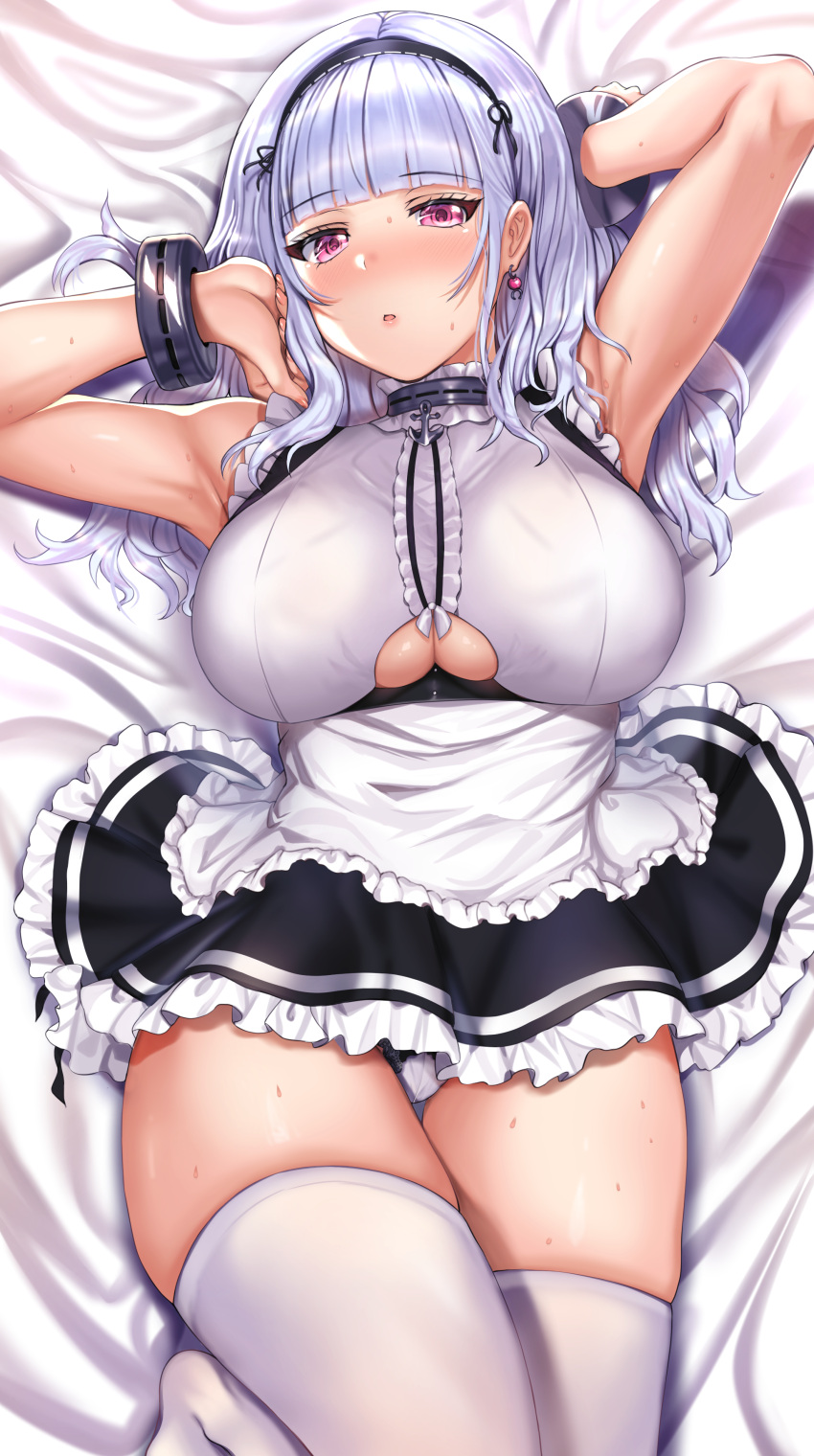 arudehido azur_lane dakimakura dido_(azur_lane) maid pantsu thighhighs