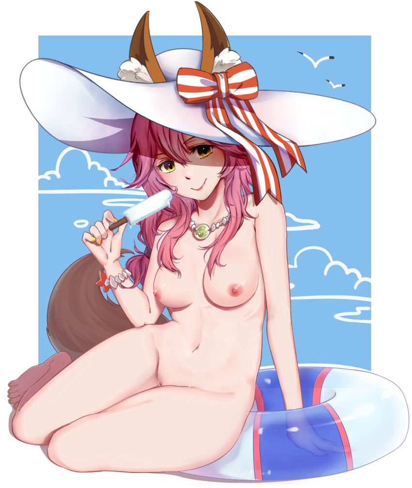 animal_ears fate/grand_order kitsune naked nipples pussy tagme tail tamamo_no_mae uncensored