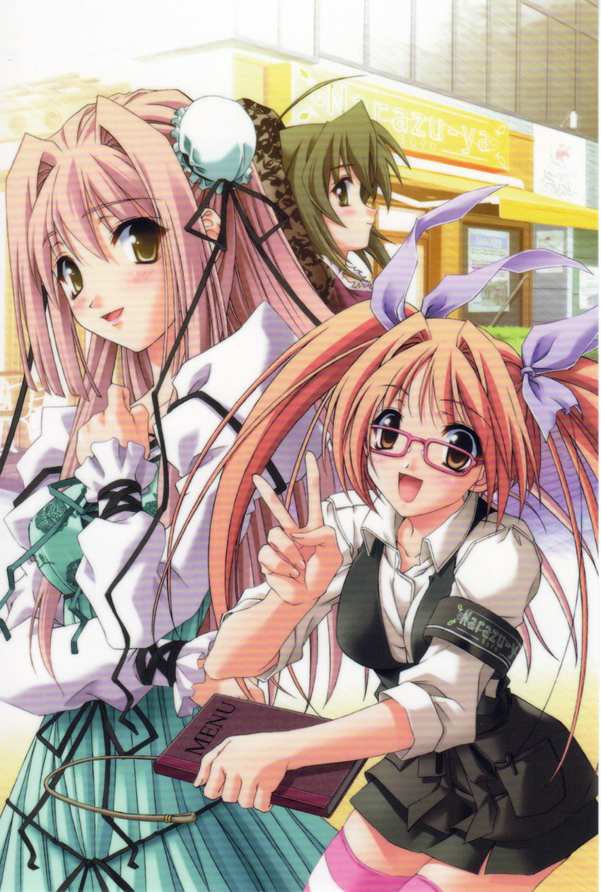 hanamatsuri_karin kurosu_kanata memories_off nonohara_haya scanning_artifacts