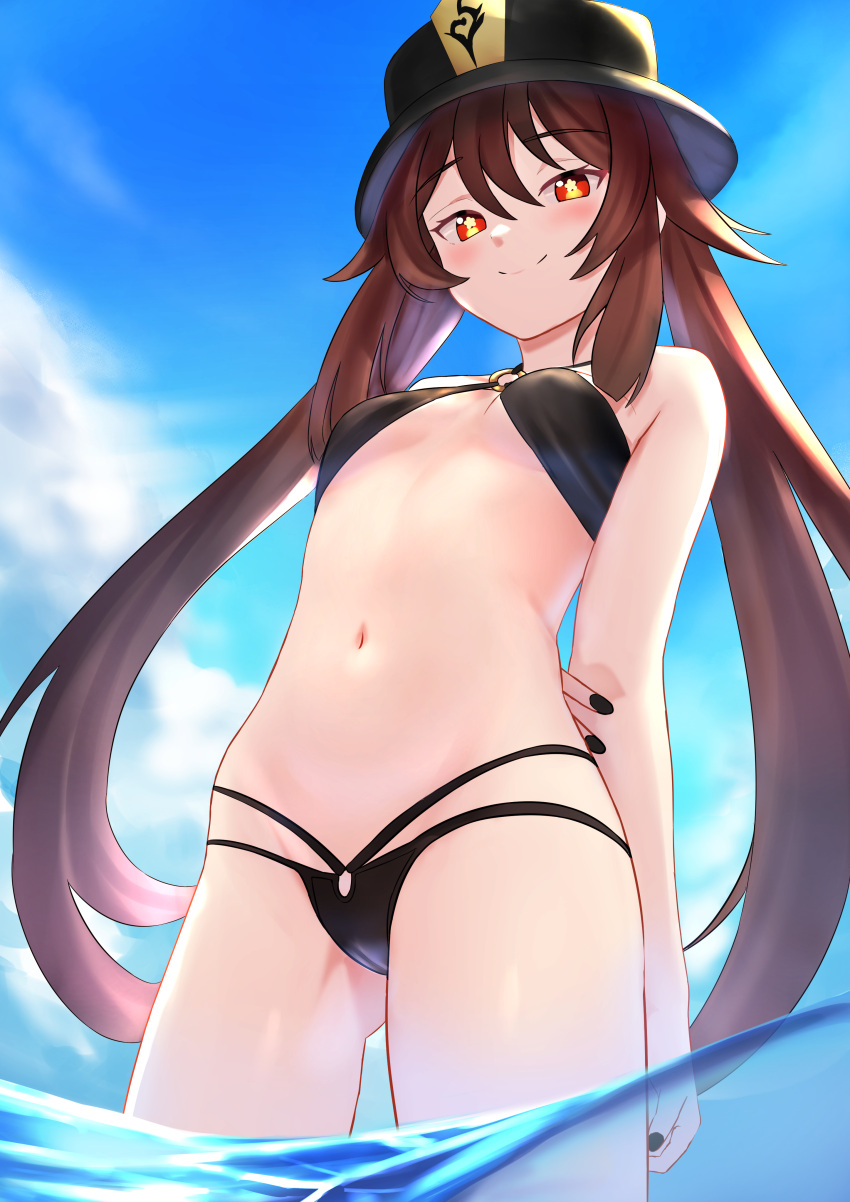 art_itou bikini genshin_impact hu_tao swimsuits