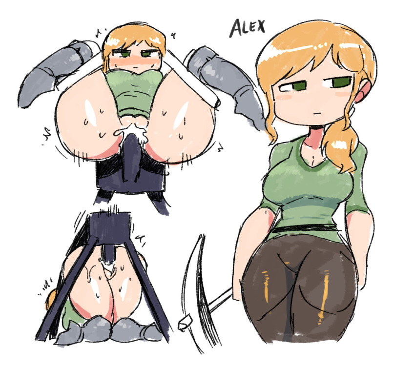 alex_(minecraft) armor armored_boots bottomless clothed clothing crap-man duo emotionless enderman female female_focus full_nelson_position fully_clothed green_eyes hair hi_res human human_on_humanoid humanoid interspecies male male/female mammal microsoft minecraft mojang not_furry orange_hair pale_skin partially_clothed penetration red_hair sex vaginal vaginal_penetration xbox_game_studios